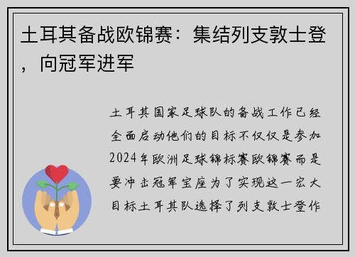 土耳其备战欧锦赛：集结列支敦士登，向冠军进军